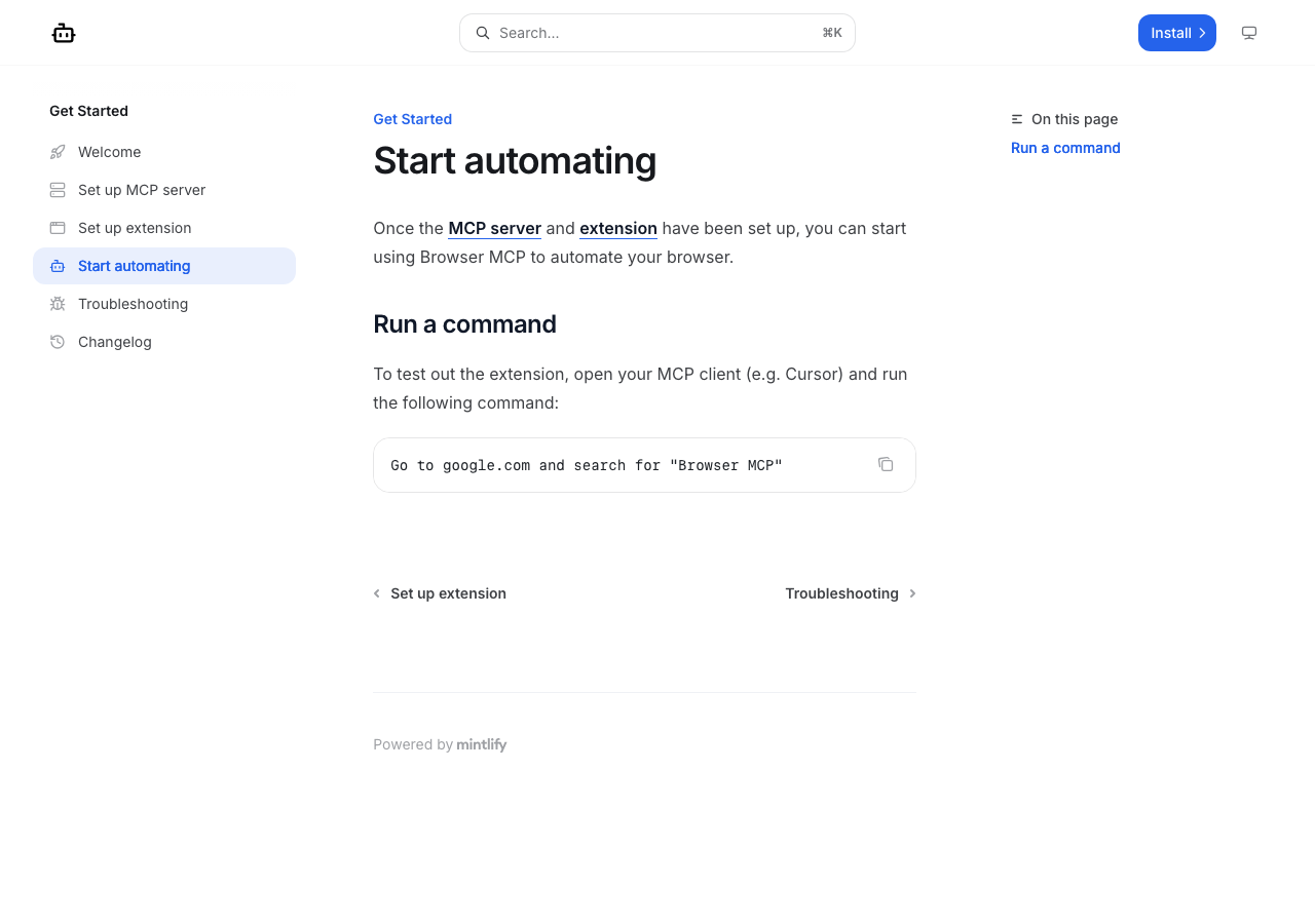 官方 Start automating：Run a command
